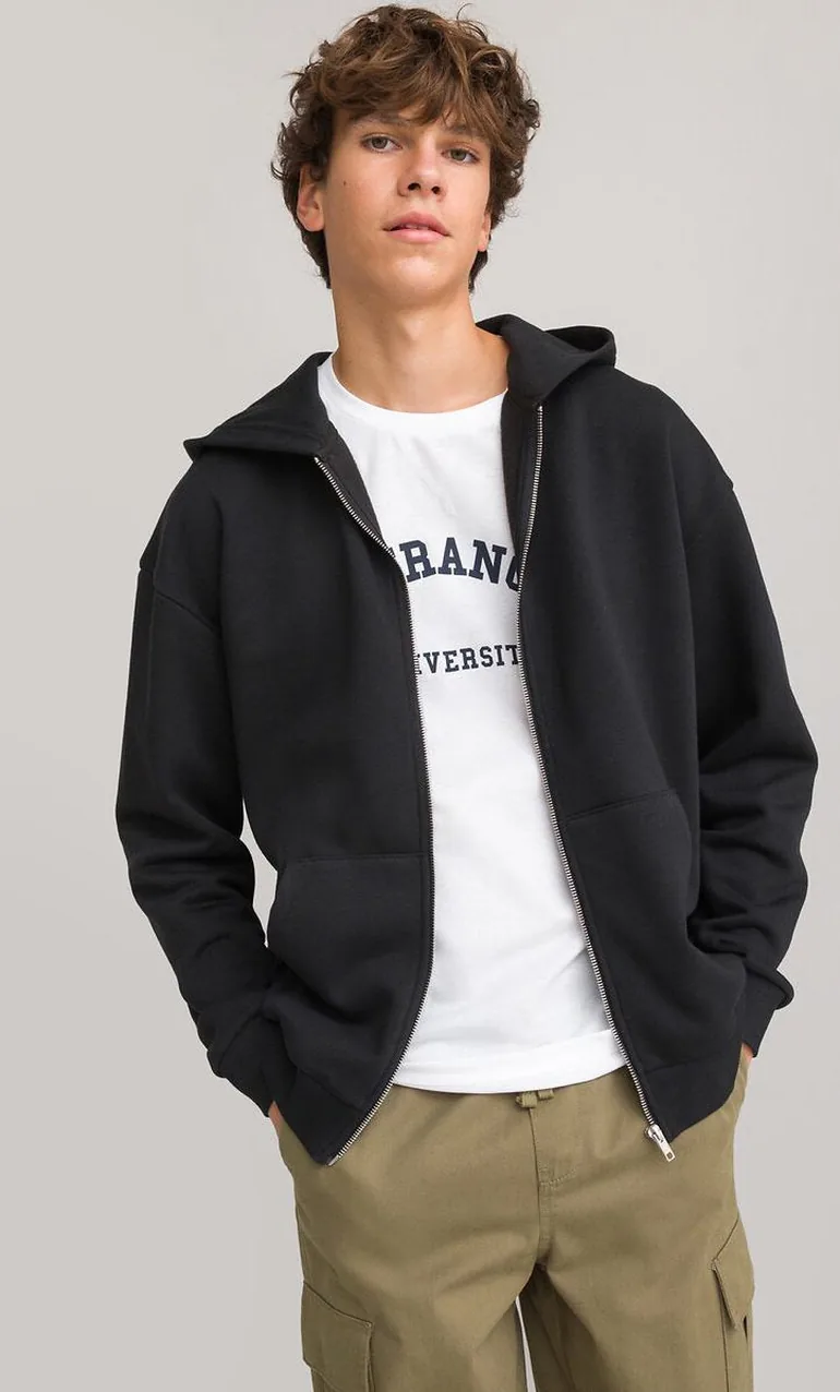 Unisex Oversized Zip-Up Hoodie in Cotton Mix