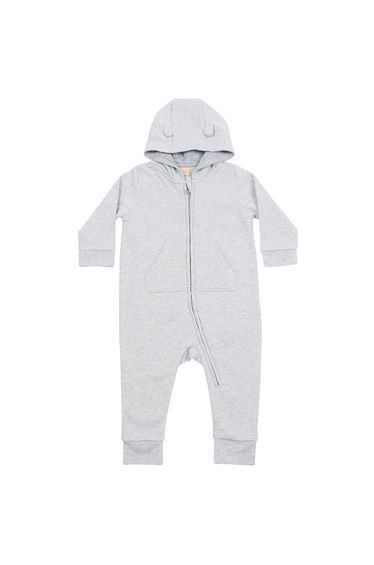 Larkwood Baby Unisex Fleece All-In-One Romper Suit - Heather Grey