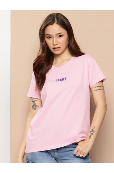 Women Boxy Slogan Print T-Shirt