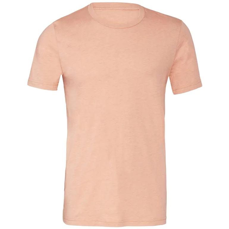 Bella + Canvas Adults Unisex Heather CVC T-Shirt - Coral Sunset Heather