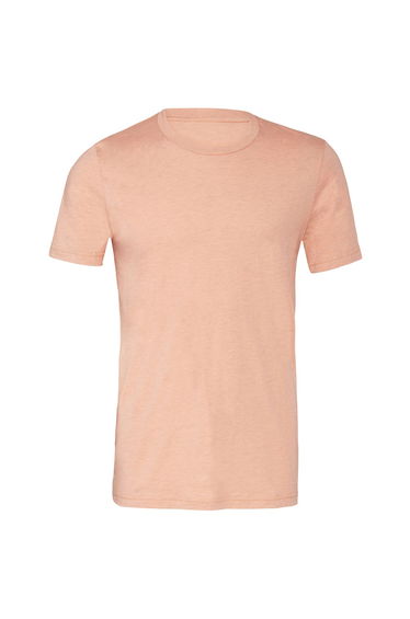 Bella + Canvas Adults Unisex Heather CVC T-Shirt - Coral Sunset Heather