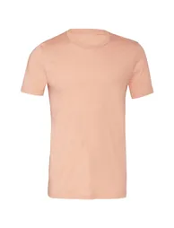 Bella + Canvas Adults Unisex Heather CVC T-Shirt - Coral Sunset Heather