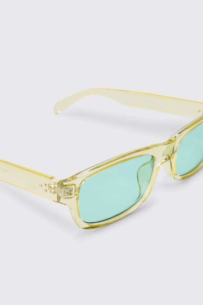 Retro Green Plastic Tinted Sunglasses - green - 2