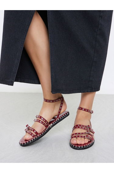 Tanya Strappy Eyelet Flat Espadrilles