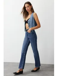 Jeans - Blue - Wide leg - 3