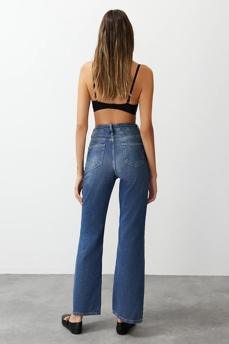 Jeans - Blue - Wide leg - 1