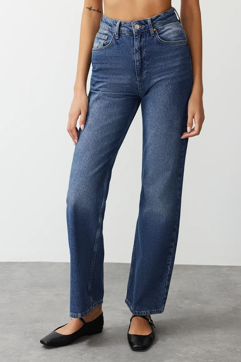 Jeans - Blue - Wide leg - 5