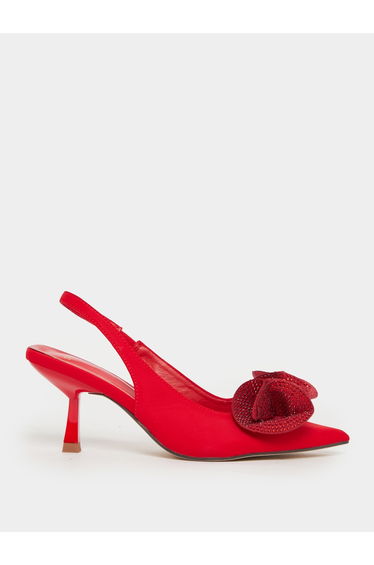 Embellished Pointed Toe Slingback Pumps