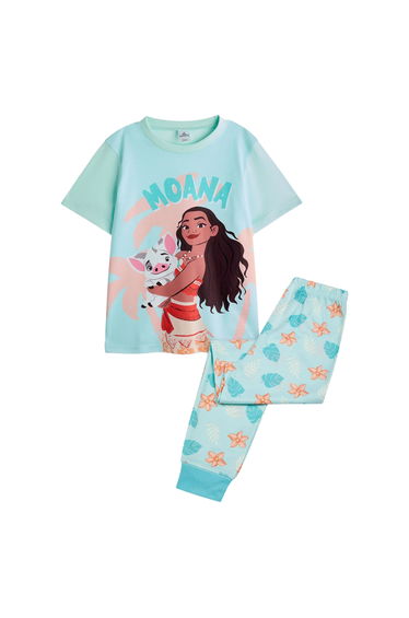 Moana Girls Short-Sleeved Long Pyjama Set - Blue