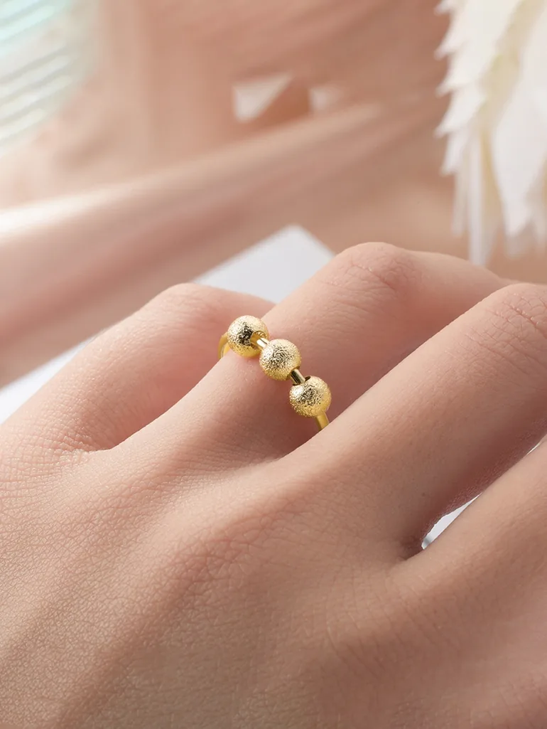 Gold Bead Spinner Ring - 2