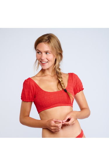Lilio Habana Bikini Top with Short Ruffled Sleeves