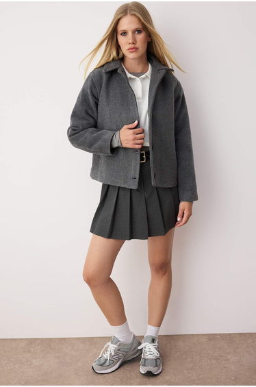 Anthracite Regular Mold Cashmere Thin Jacket