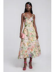 Flaithri Spaghetti Floral Midi Dress