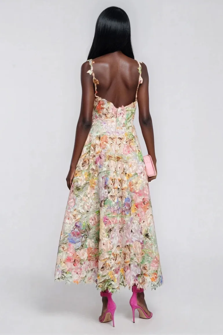 Flaithri Spaghetti Floral Midi Dress - 2