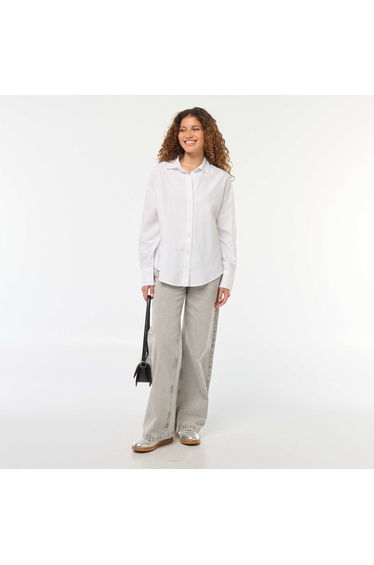 Long-sleeved Oxford shirt WHITE