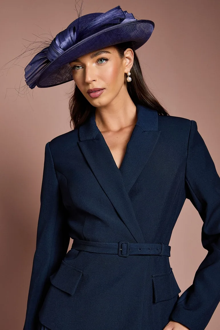 Lisa Tan Tailored Jacket With Pleated Skirt Midi Dress - 3
