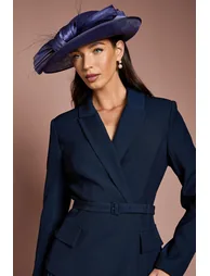 Lisa Tan Tailored Jacket With Pleated Skirt Midi Dress - 3