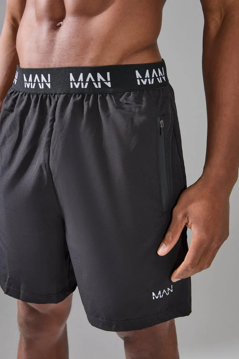 Man Active Stretch Woven 7inch Gym Short - black - 2