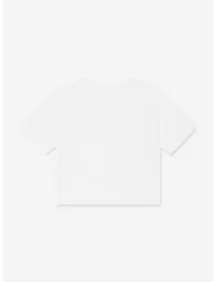 Girls Swoosh Logo Boxy T-Shirt in White - 2