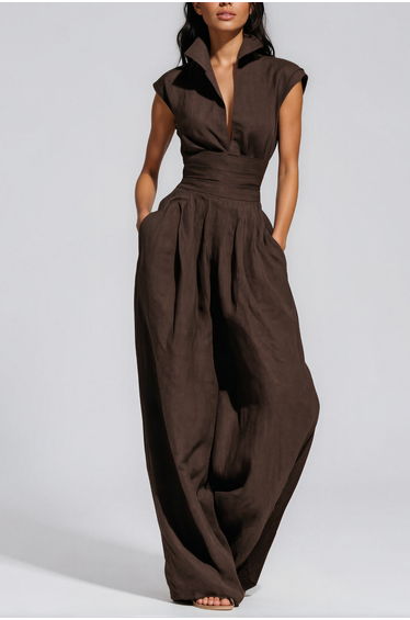 Hermanus V Neck Ruch Jumpsuit
