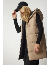 Happiness İStanbul Beige Zipped Vest double face