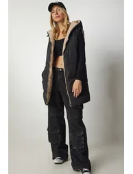 Happiness İStanbul Beige Zipped Vest double face - 1