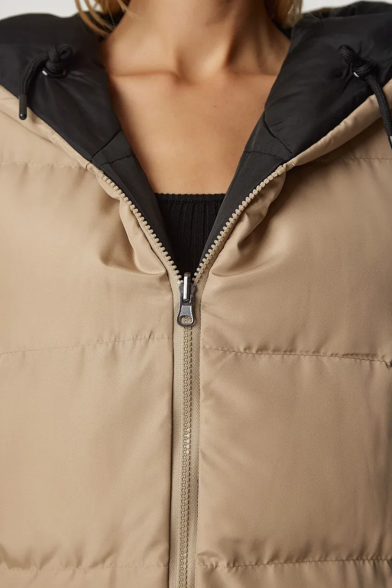 Happiness İStanbul Beige Zipped Vest double face - 7