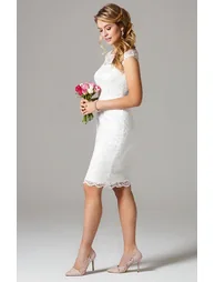 Amber Wedding Dress Short Ivory - 1