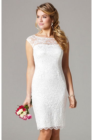 Amber Wedding Dress Short Ivory