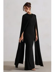 Club L London Black Ruched Bodycon Evening Dress - 4