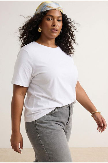Black-White 2-Pack Regular Fit Basic Plus Size T-Shirt