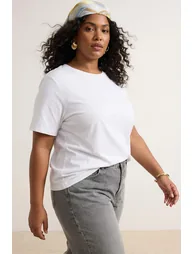 Black-White 2-Pack Regular Fit Basic Plus Size T-Shirt