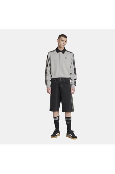 Men's adidas Originals Adicolor Rugby Polo Shirt in Grey