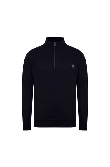 Firetrap Mens Zip Neck Long-Sleeved Sweatshirt - Black
