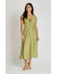 Lime Linen Midaxi Dress - 3