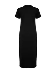 Black Polo Neck Shift/Normal Cut Knitted Dress - 7