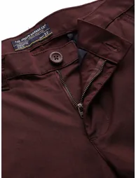 Men Burgundy Slim Fit Cargo Joggers - 4