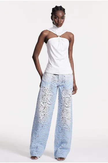 Chlodulf Flower Cutout Jeans