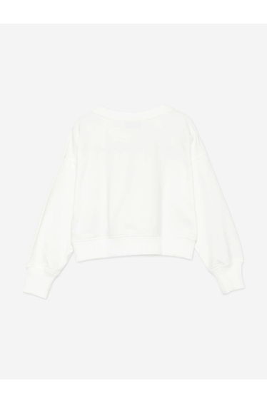 Girls Teddy Bear Sweatshirt in Ivory