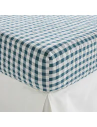 Cottage Blue Fitted Sheet in Seersucker Cotton 30cm - 2