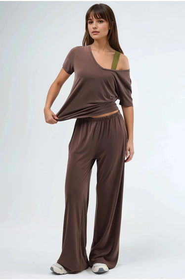 BUSEM Elastic Waist Straight Leg Modal Pants