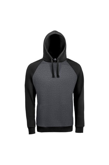 SOLS Unisex Seattle Contrast Raglan Hoodie - Charcoal Marl/Black