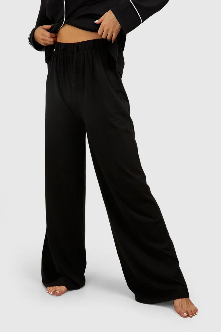 Wide Leg Tie Waist Lounge Trouser - 3