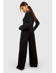 Wide Leg Tie Waist Lounge Trouser - 1
