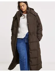 Chocolate Padded Maxi Duvet Coat - 3