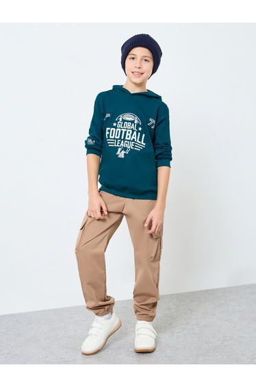 Teens Teal Varsity Graphic Hoodie