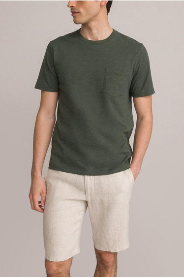 Organic Cotton T-Shirt with Crew Neck and Short Sleeves