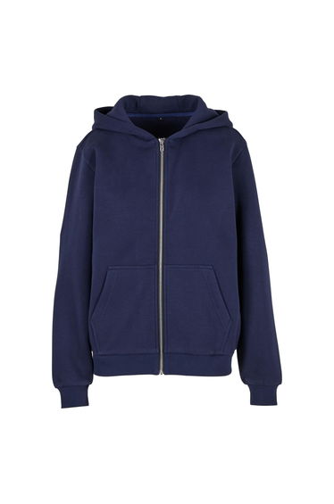 Build Your Brand Womens/Ladies Fluffy Full Zip Hoodie - Navy