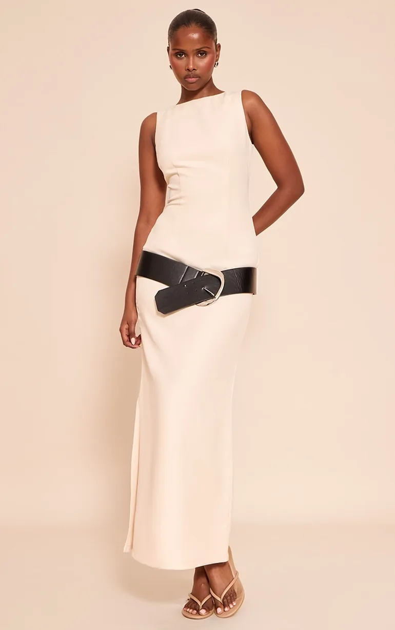 cream dress belt Ivory Curve Dress