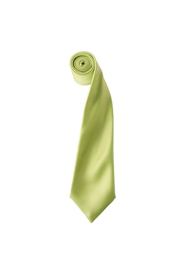 Premier Mens Plain Satin Tie (Narrow Blade) - Lime